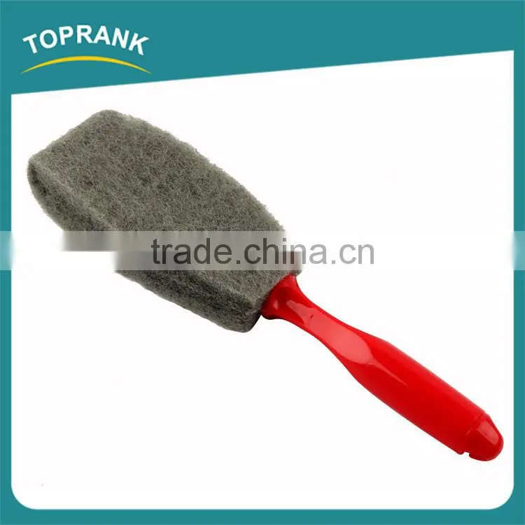 Hot selling plastic handle soft scouring pad car wheel cleaning brush