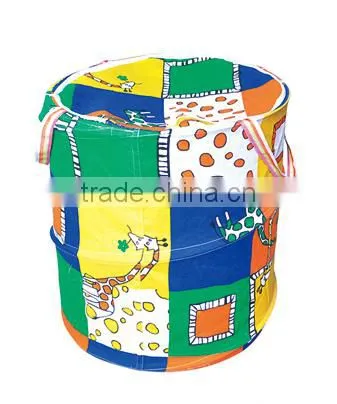 Cotton Polyester Pop-up Laundry Hamper ,Giraffe Pattern