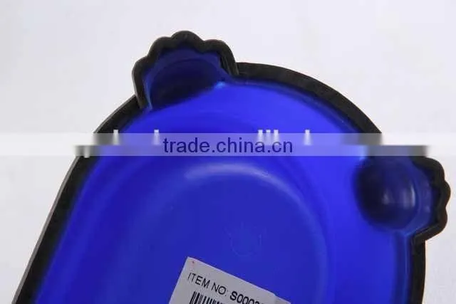 New design Plastic slip-resistant oval pet bowl with rubber bottom/dog bowl
