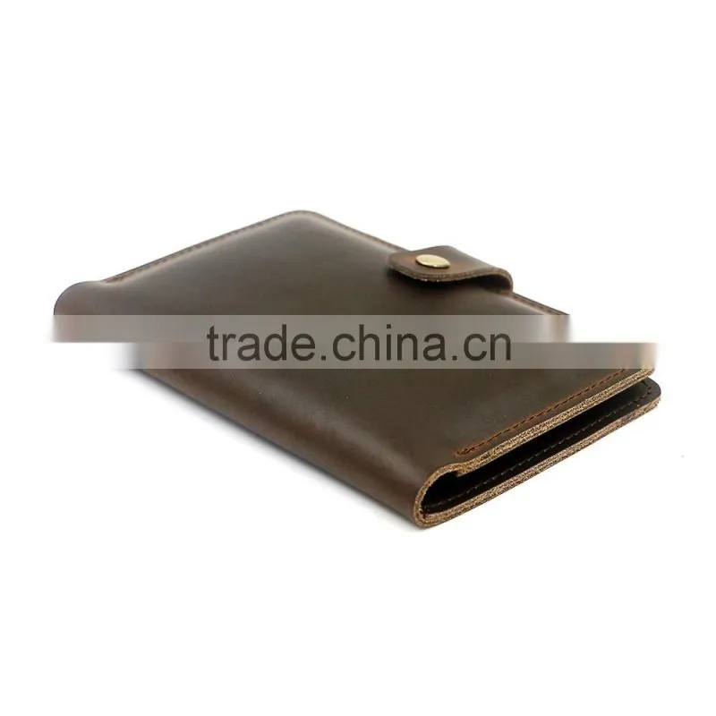 ODM RFID Protect Handmade Minimalist Leather Men Travel Passport Holder