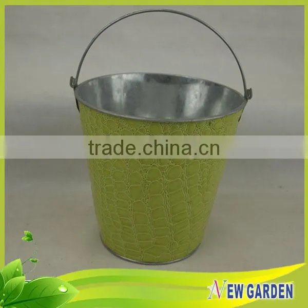 Beatiful leather and metal material cheap plant pots for garden