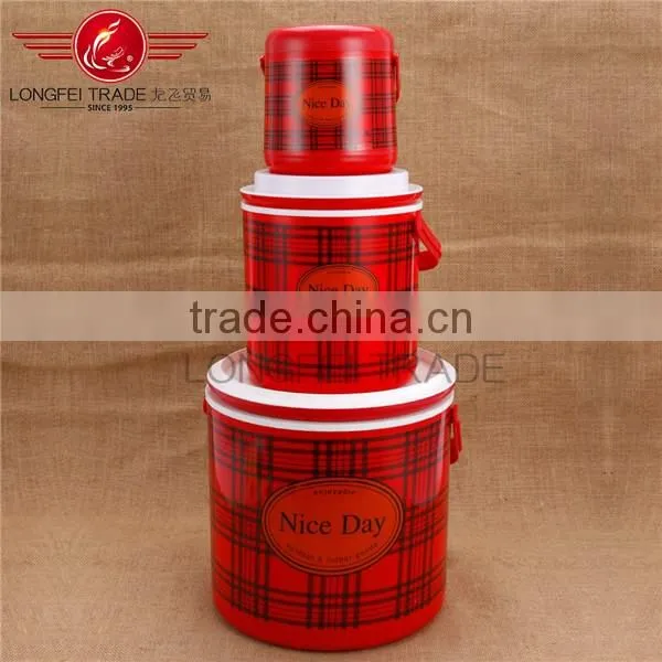 Food grade 3pcs insulated food warmer casserole/ plastic food container set