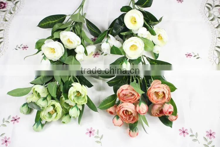 Real touch artificial camellia flower decorative landscaping flower bouquet