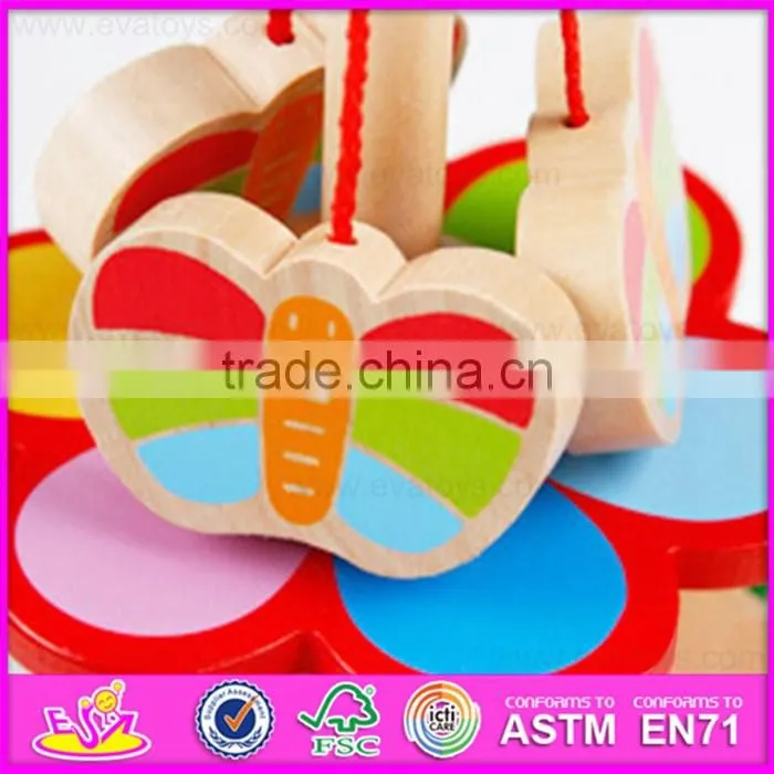 2016 Lovely baby pull and push wooden line toy W05A023