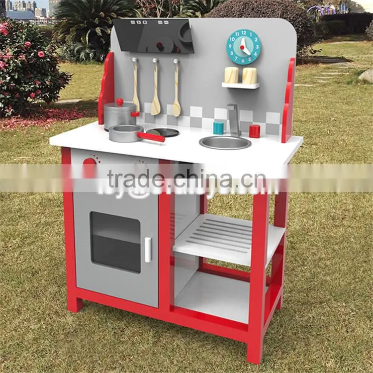 New design children play kitchen set boys wooden pretend kitchen set W10C291
