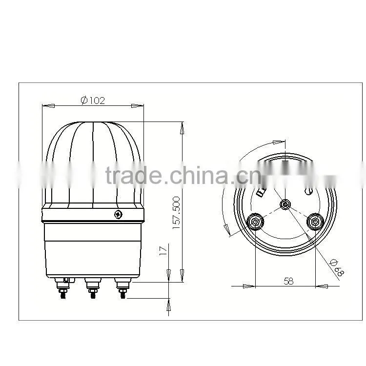 Wl-A24-5101 LED Strobe Caution Warning Beacon Light
