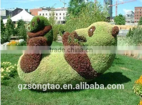 Home Designs Artificial Plant Vertical Garden with panda Topiary