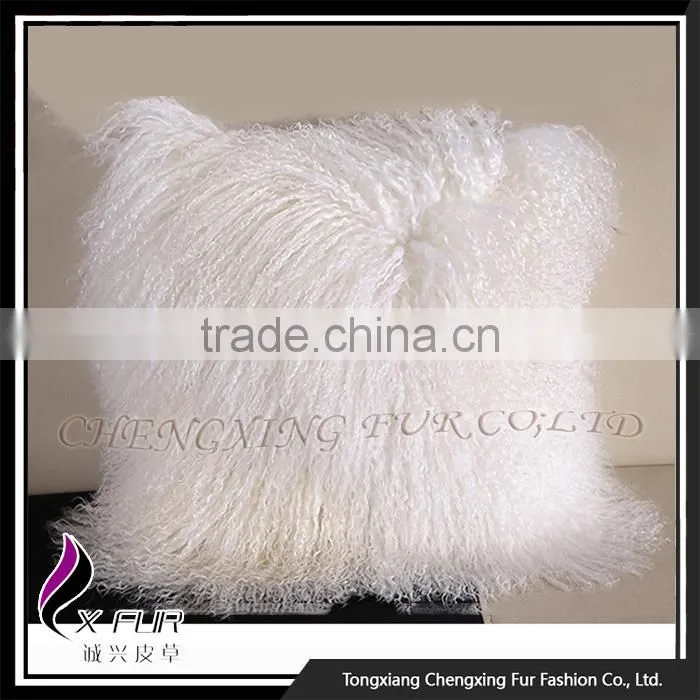 CX-D-04G Elegant Mongolian Lamb Fur Pillow Cover Cases