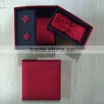 HOt selling Men Formal Ties with Cufflink Tie clip Hankie Gift Box