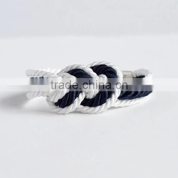 turquoise forever knot leather rope bracelet with custom charm Sailor knot Bracelet nautical friendship leather rope bracelet
