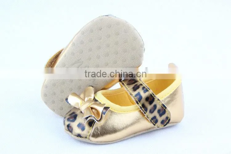 2014 fashion new arrival baby girls leopard leather shoe brand new baby girls leather shoes