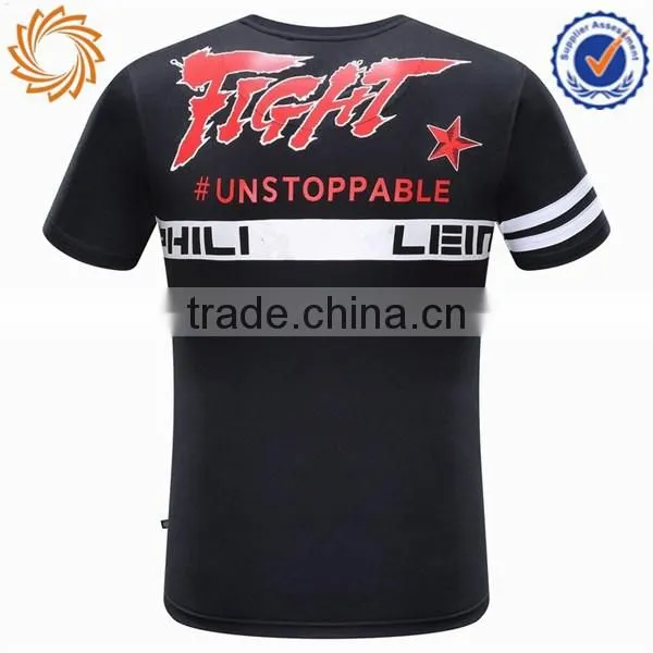 Mens 100% polyester sublimation printing mma t shirt