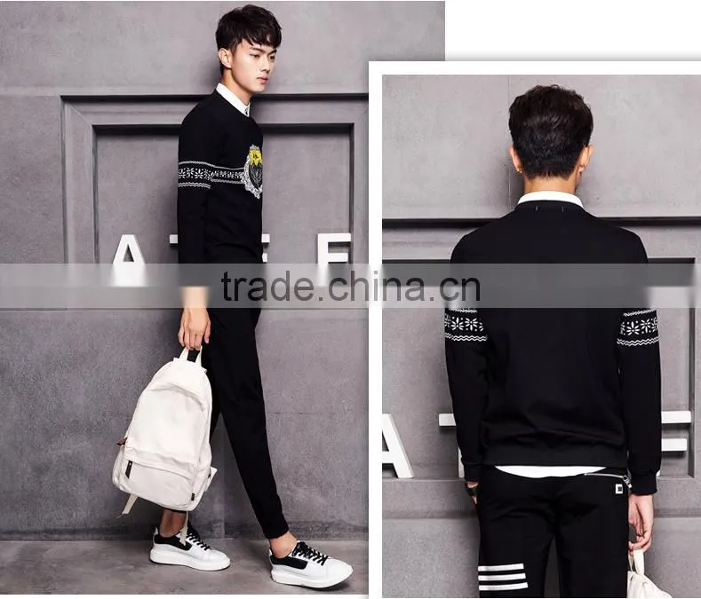 2015 Young men's leisure sets round collar hoodies/sweatshirts