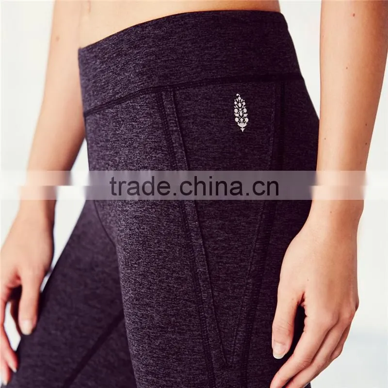 Wholesale camel toe women yoga pants tumblr with picot performance cutouts