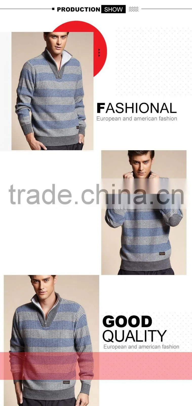 2017 newest scarf pullover design nylon men sweater with best price
