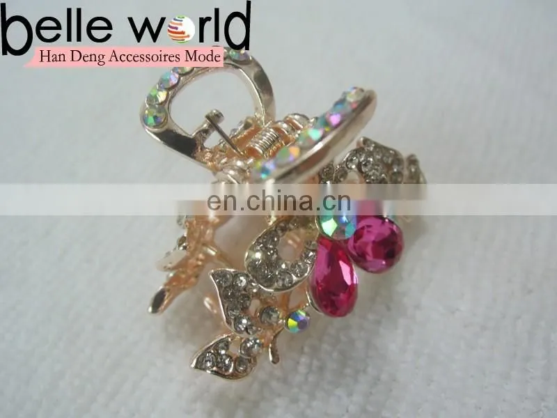 High Quality Flower Rhinestone Jewel Small Hair Claw Clips for Wedding