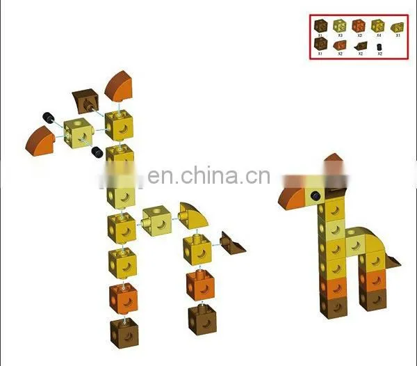 DIY giraffe plastic toy building blocks