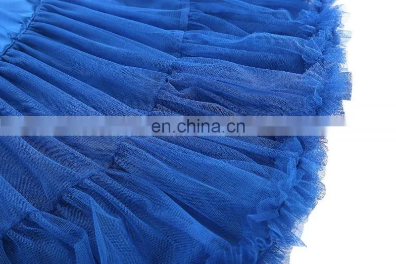 Belle Poque Luxury 3-Layers Soft Tulle Netting Blue Crinoline Petticoat Underskirt for Retro Vintage Dresses BP000226-4