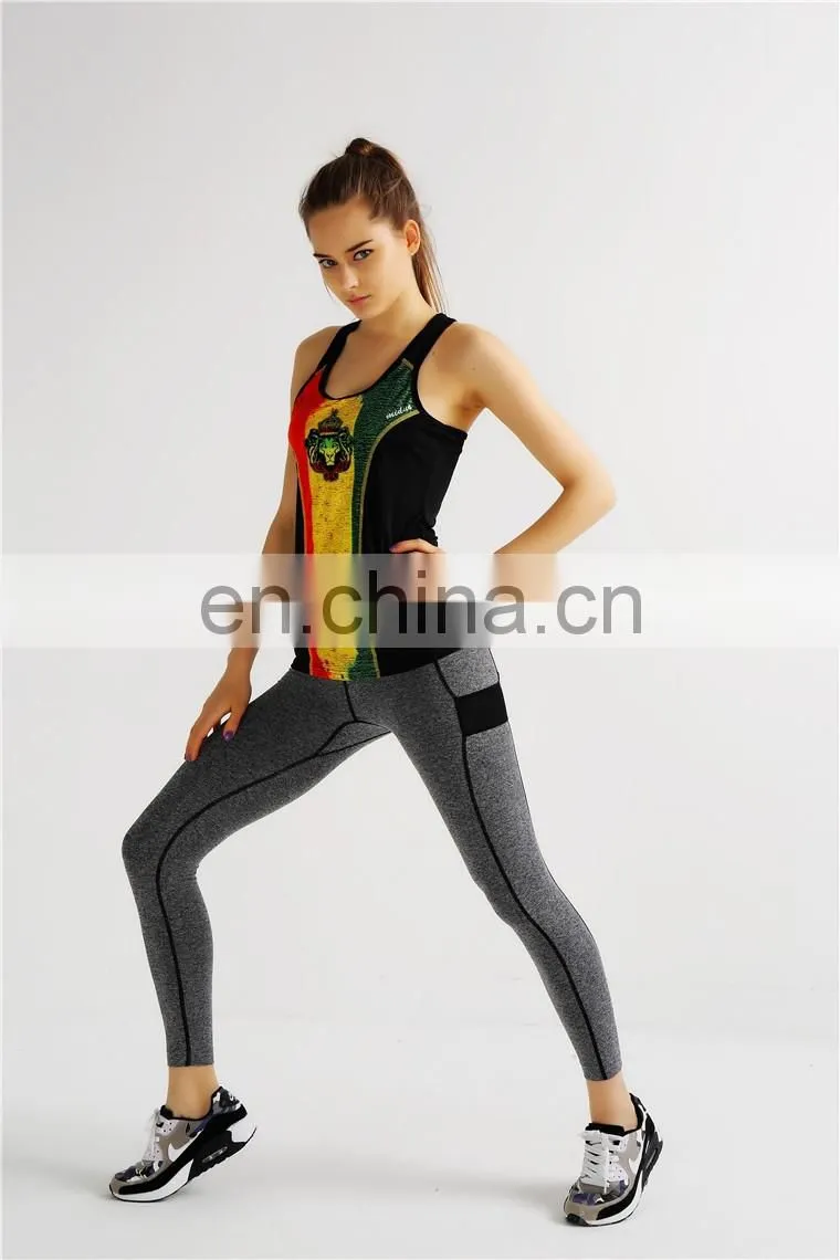 Lion Printing Women Dylan Sports Breathable Sexy Digital Printing Tank Top
