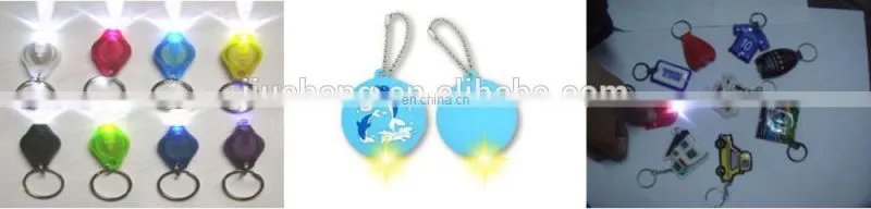 New design cheap pvc keychain key holder with led light wholesales