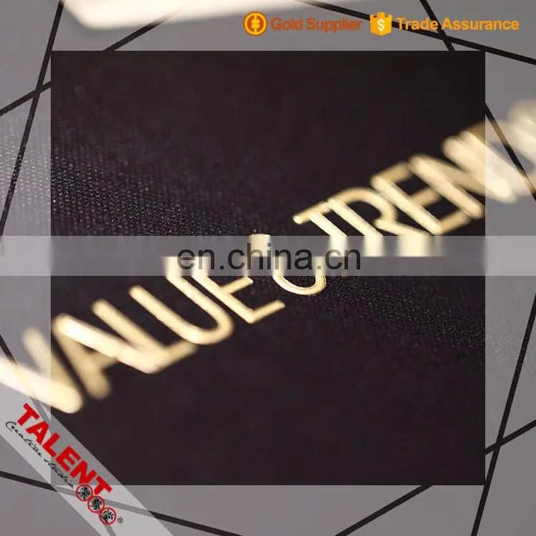 Custom luxury stamping golden promotion shopping paper bag with paper belt handle