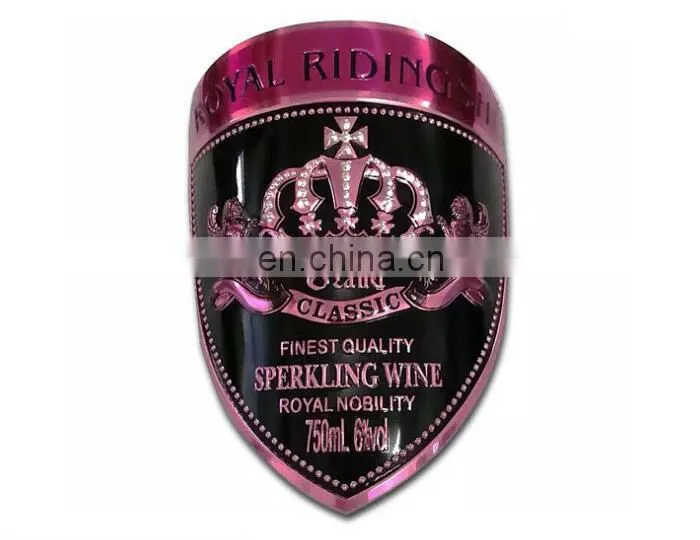 Aluminum Bottle Sticker Custom Metal Wine Label Adhesive Tag Sticker