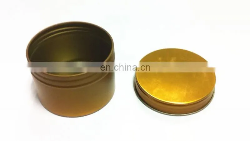 Golden Small Round Screw Lid Tea, Candle, Candy, Pomade Tin Box
