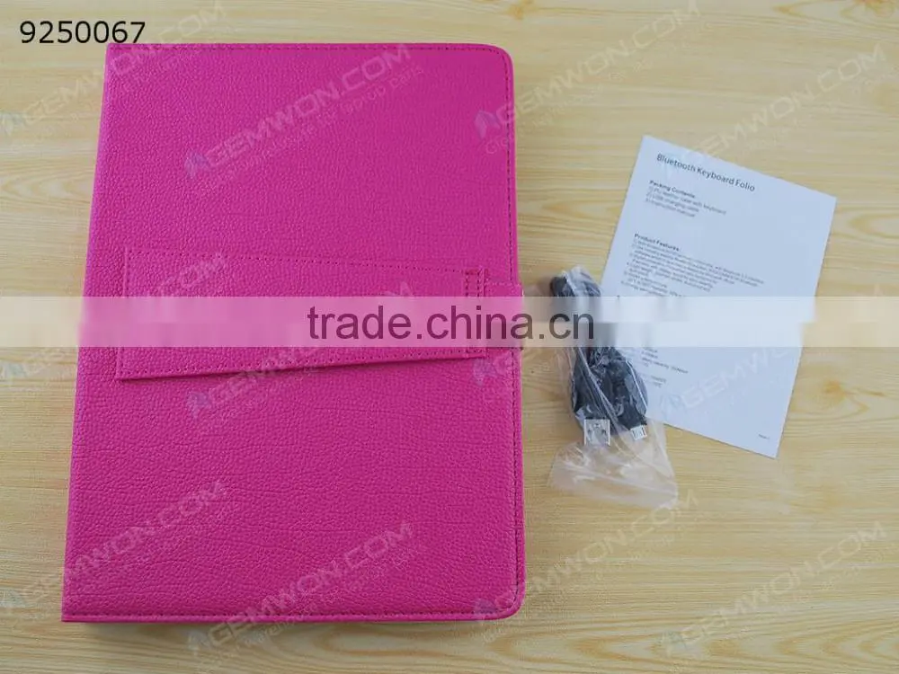 Bluetooth 3.0 Keyboard for 9"-10" Tablet pc ,Product support triple systems: IOS, Androld, for Windows,Rose Red