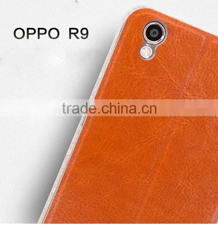 MOFi Case Funda Celular Back Housing for OPPO R9 R9tm, Mobile Handset Coque Flip Leather Cover for OPPO R9
