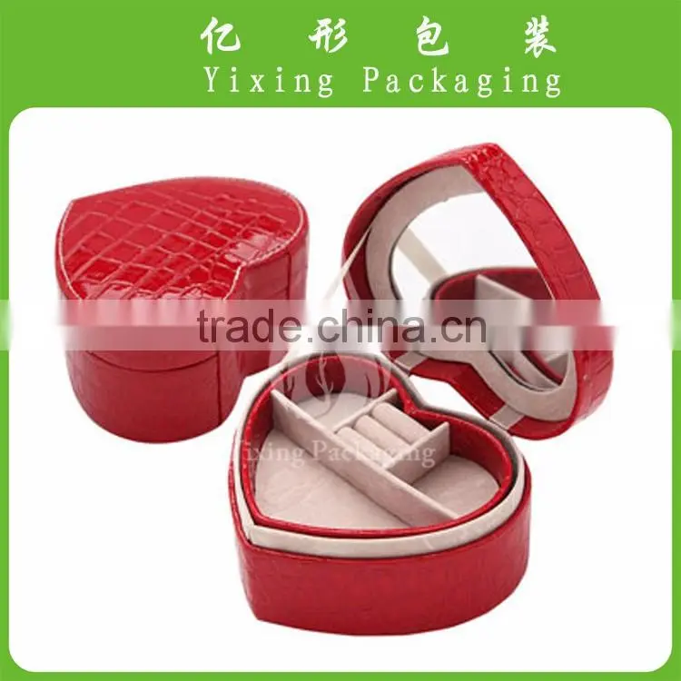 Luxury heart shape leather jewelry packaging box