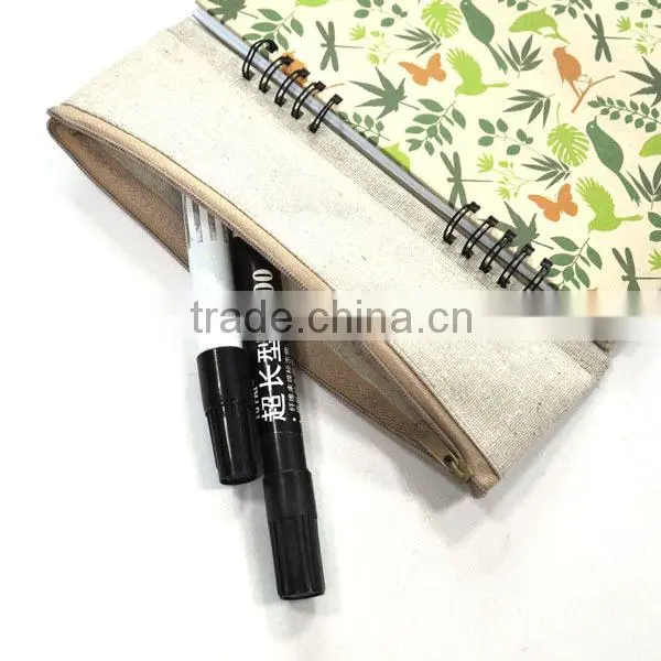 Spiral notebook kraft cover student children writing drawing note books with pen case recycle paper