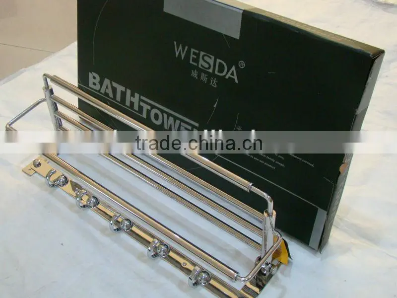 WESDA Wall mount 201Stainless Steel Bathroom Towel Rack, bathroom adjustable towel rack (holder)
