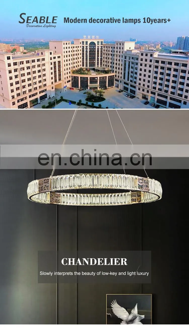 Modern Style Residential Decoration Living Room Dining Room Luxury LED Crystal Pendant Lamp