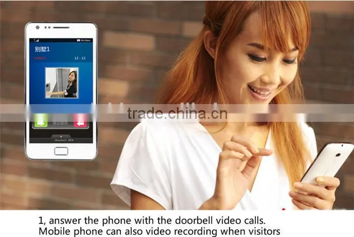 Smash hit video wireless door bell with 110 degree angle lens,supports wifi remote viewing and answering via app on smartphone