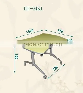 New design folded aluminum desk meeting hall table with wheels HD04A1-E