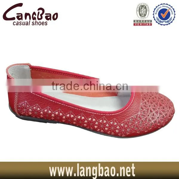 2016 factory new style red leather woman shoes
