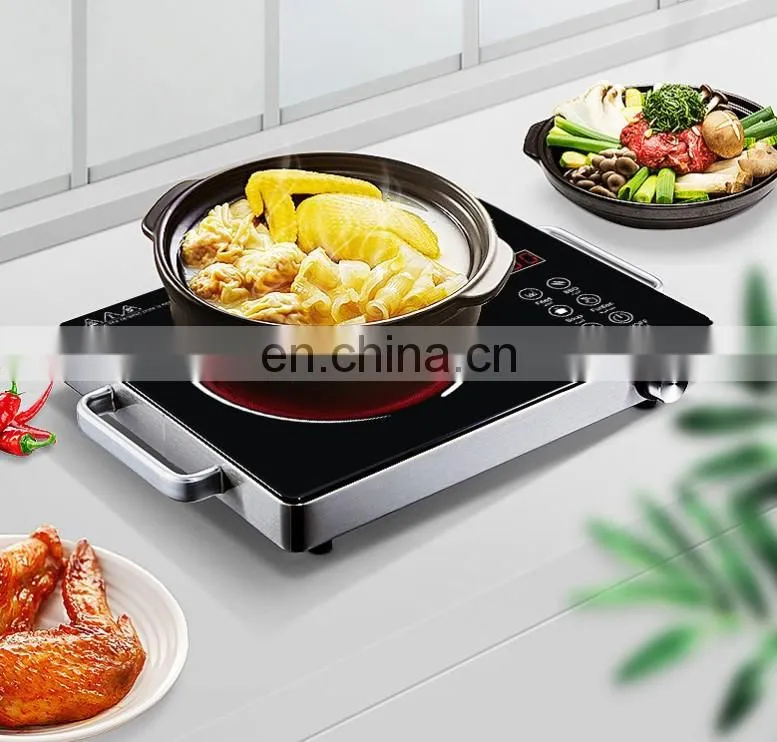 110v/220v radiant cooker 2000W touch control black color easy to operate rice soup milk hotpot rice keep warm function