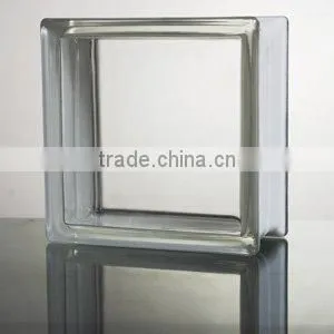 190*190*80mm Colored and Clear Glass Blocks /decorative seawave glass brick