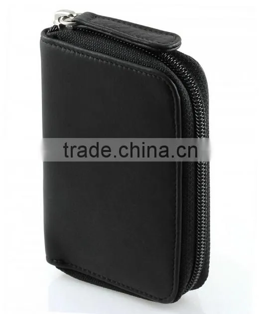 Slim men leather key chain / Cashmere Hook Zipper Key Case with Valet