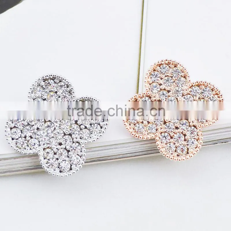 2015 Wholesale four leaf clover bulk rhinestone fancy alloy brooch traditional design brooch