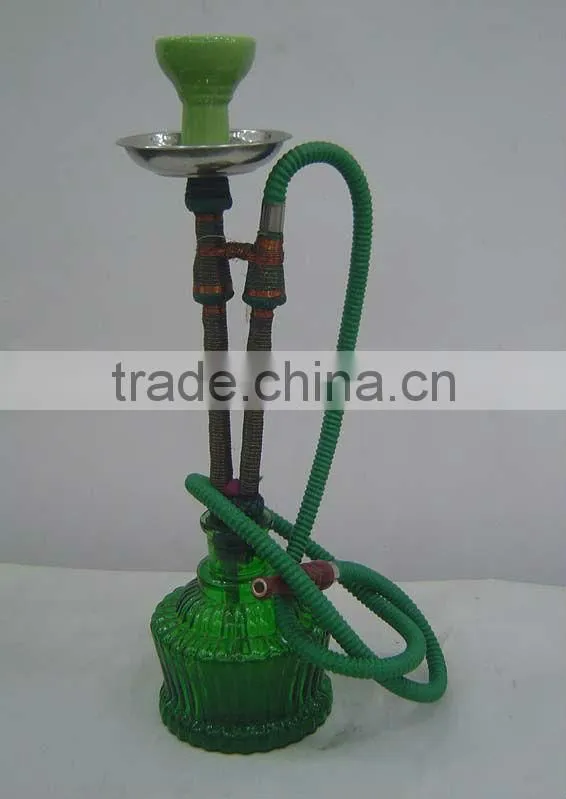 Blue Glass & Metal Hukka