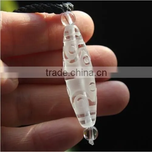 New Products For Christmas Clear Natural Quartz Crystal Tibet 12 Eyes Dzi Bead Amulet Pendant