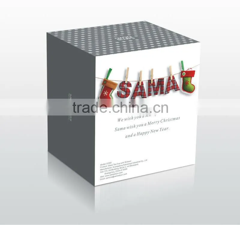 Borosilicate Glass Teacup/ Mugs with Stainless Steel Strainer with Lid on Christmas Promotion