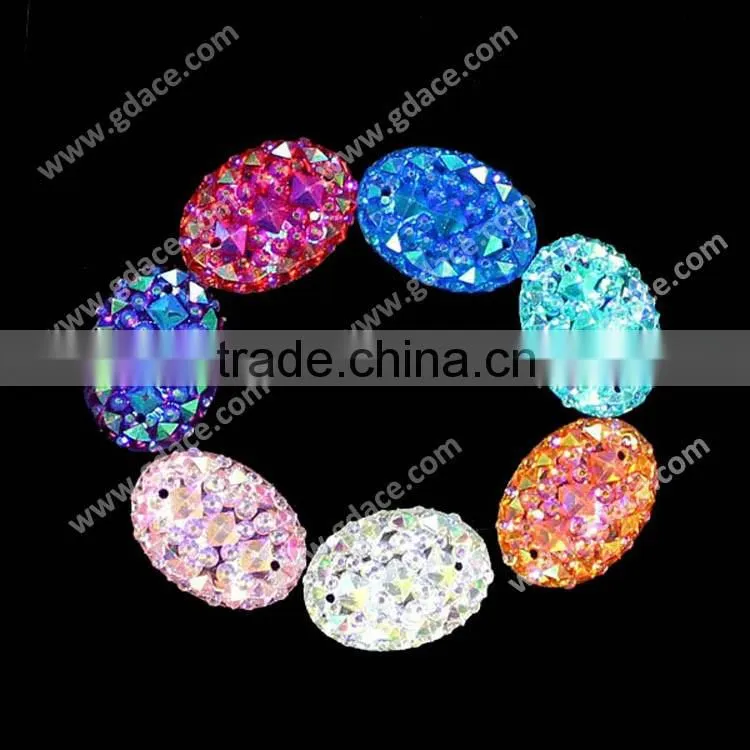 Starry Sky epoxy stone sew-on water drop Aquamarine AB all star rhinestone China Wholesale