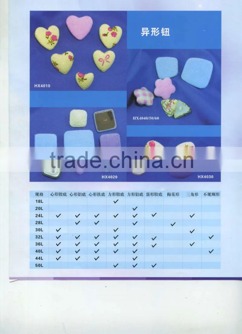 Uneven Shape Fabric Covered Button -- F1411