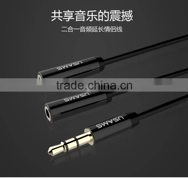 USAMS 50cm hifi rca jack cable Female to 3.5 male Stereo audio cable Extension aux cable for iPhone 6s Headphone Speaker MT-5750
