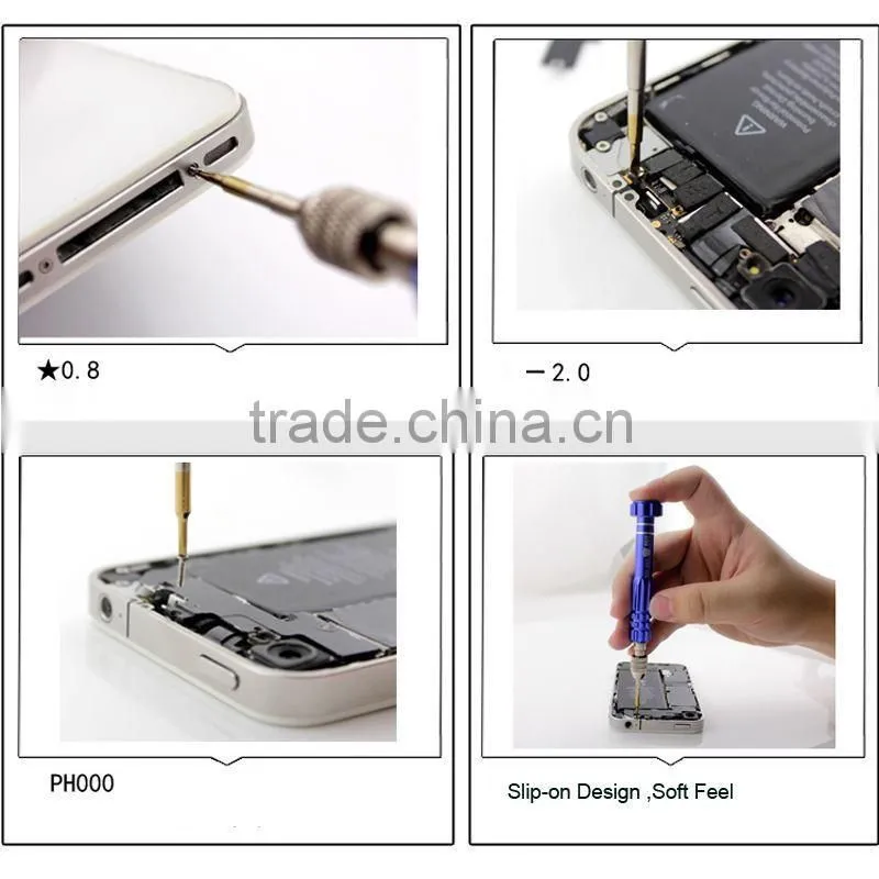 S2 Professional 5 in 1 5in1 Open Tools Kit Repair Screwdriver Set T5 T6 PH000 0.8MM -2.0MM Bit