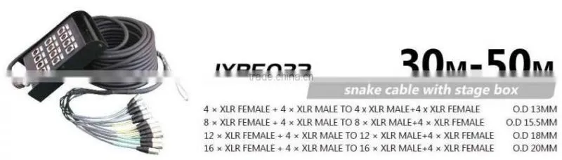 High quality XLR input and output snake cable