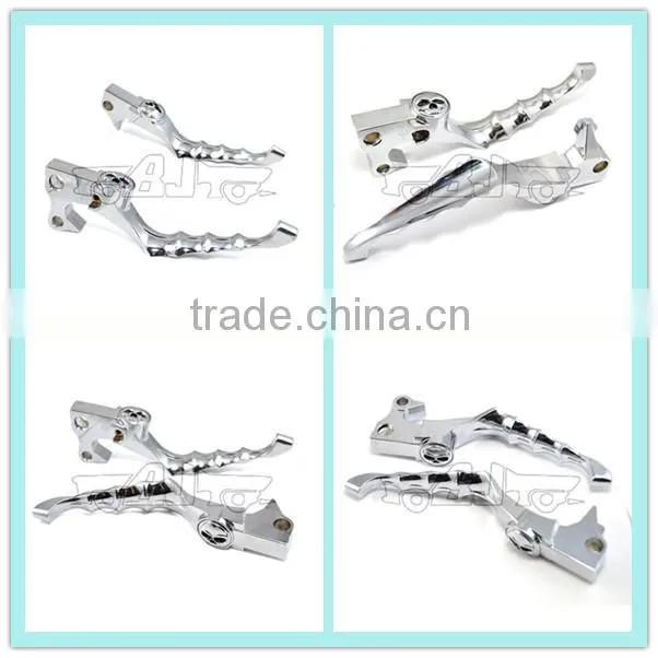 BJ-LS-005 Hot sale Chrome Billet Aluminum Skull hand brake lever for Sportster