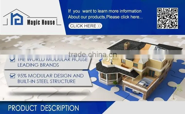 Well designed earthquake-proof steel framing modern ready made cement houses